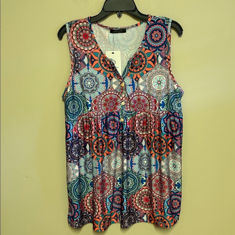 NWT! Love U Dear Colorful Sleeveless Tank Top